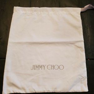 JIMMY CHOO White Silk Dust Bag / Dust Cover (12" X 14")